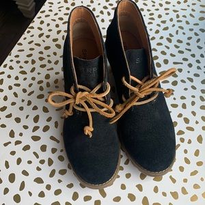 Sperry Top-Sider Black Stella Prow Wedge Booties